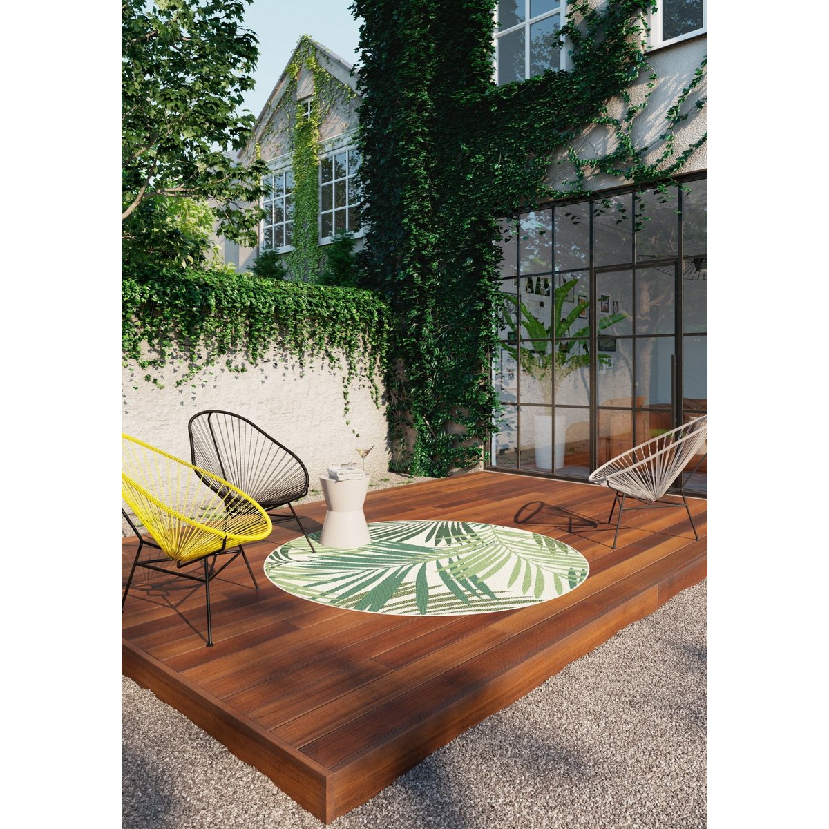 Tropischer Äußerer innen ethnischer Teppich