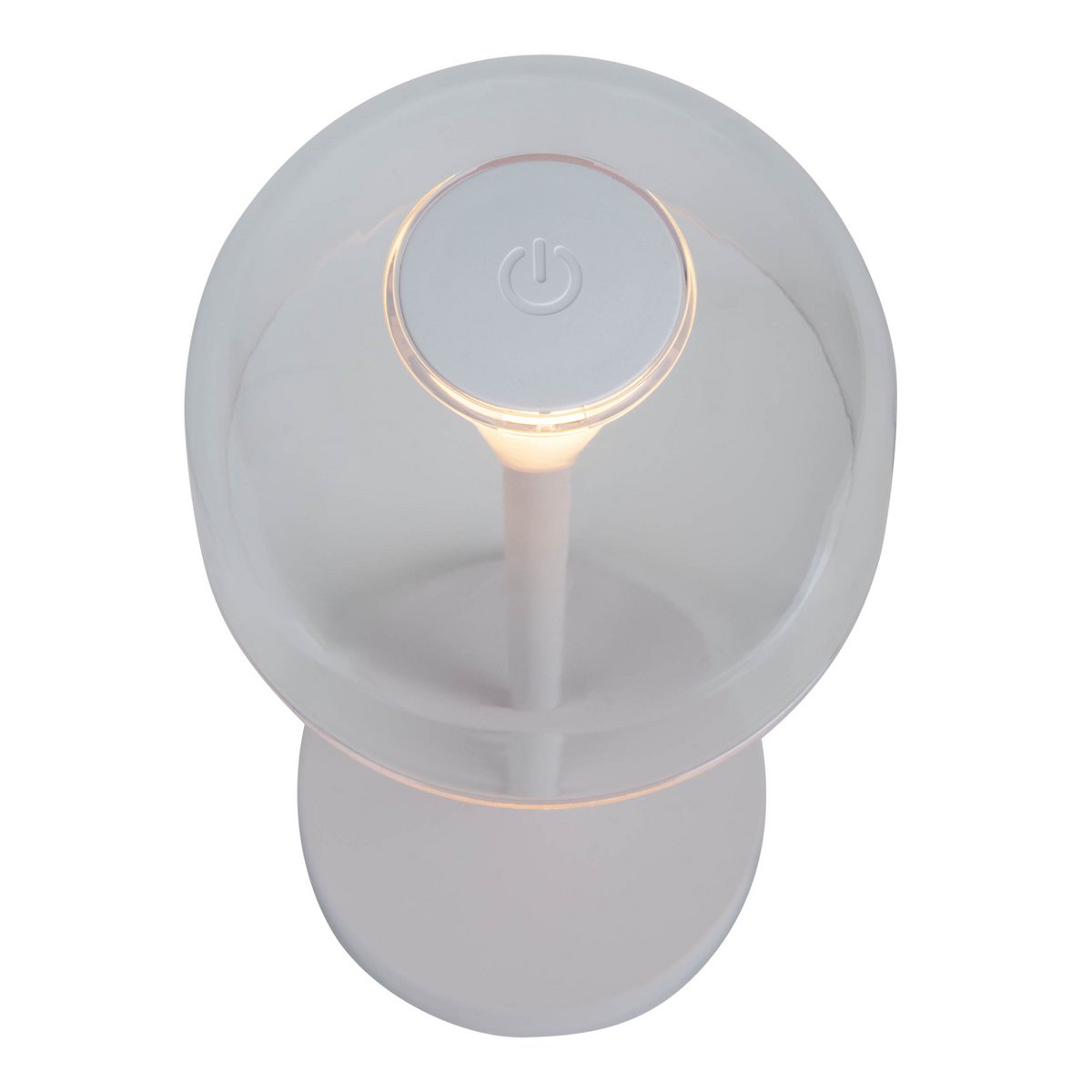 Set of 2 LED battery-operated table lamps "Gomba" for indoor and outdoor use, made of metal and plastic in white, 18.5 cm high