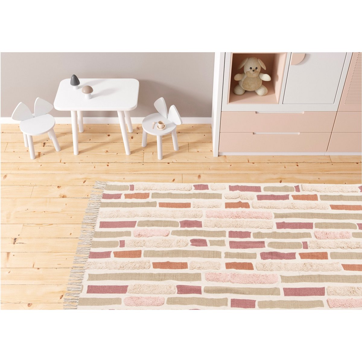 Kinderteppich in waschbarer Baumwolle in der Anouk -Maschine