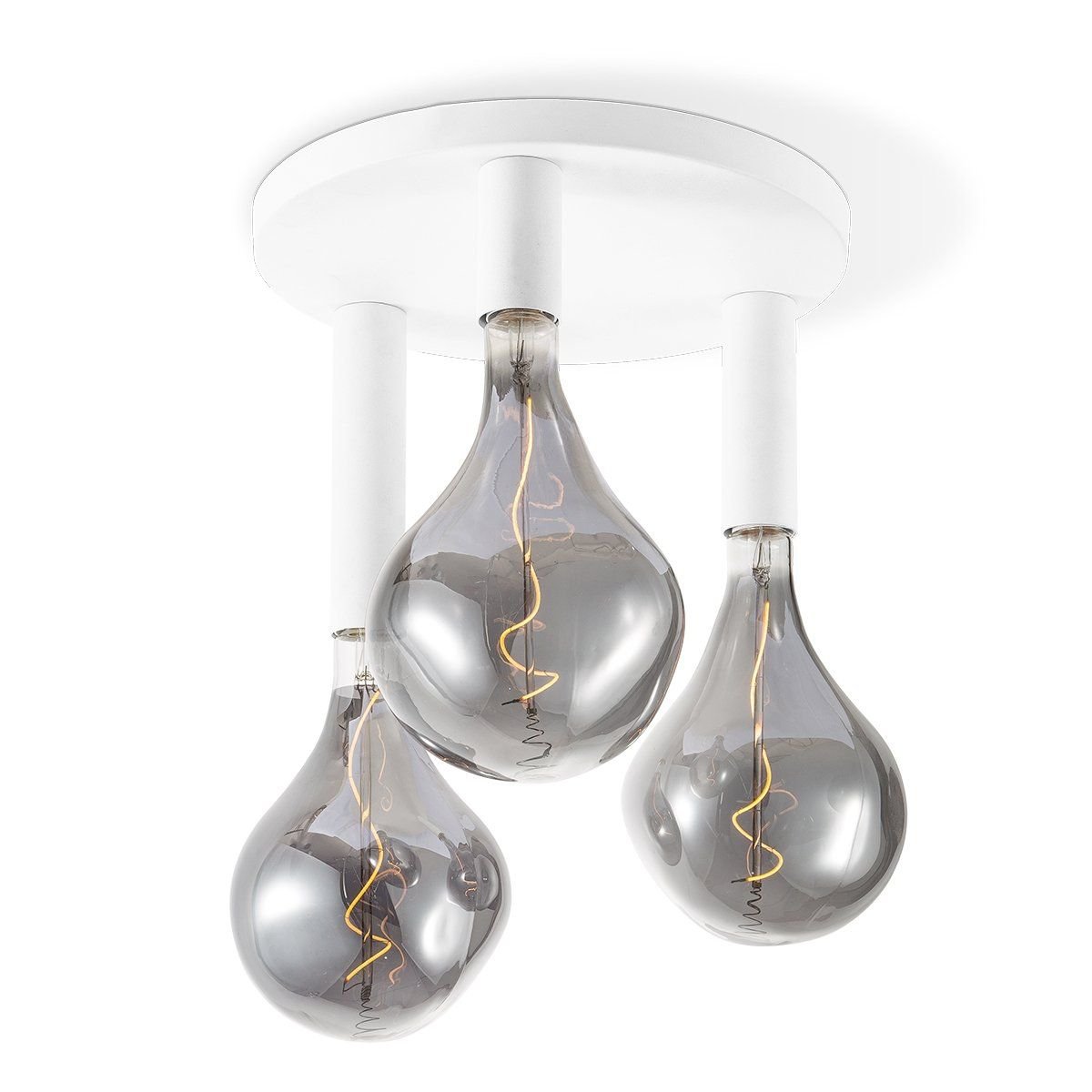 Moderne LED-Deckenleuchte Marna L 3 Lichter - Weiß - Rund