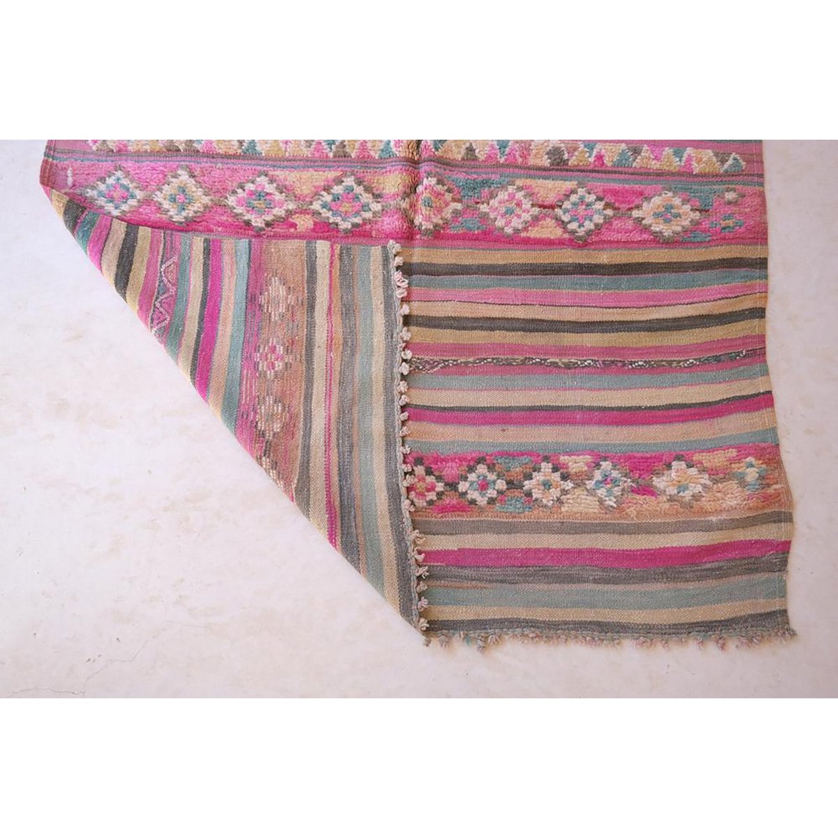 Marokkaner Berber Kilim reine Wolle 155 x 363 cm Teppich