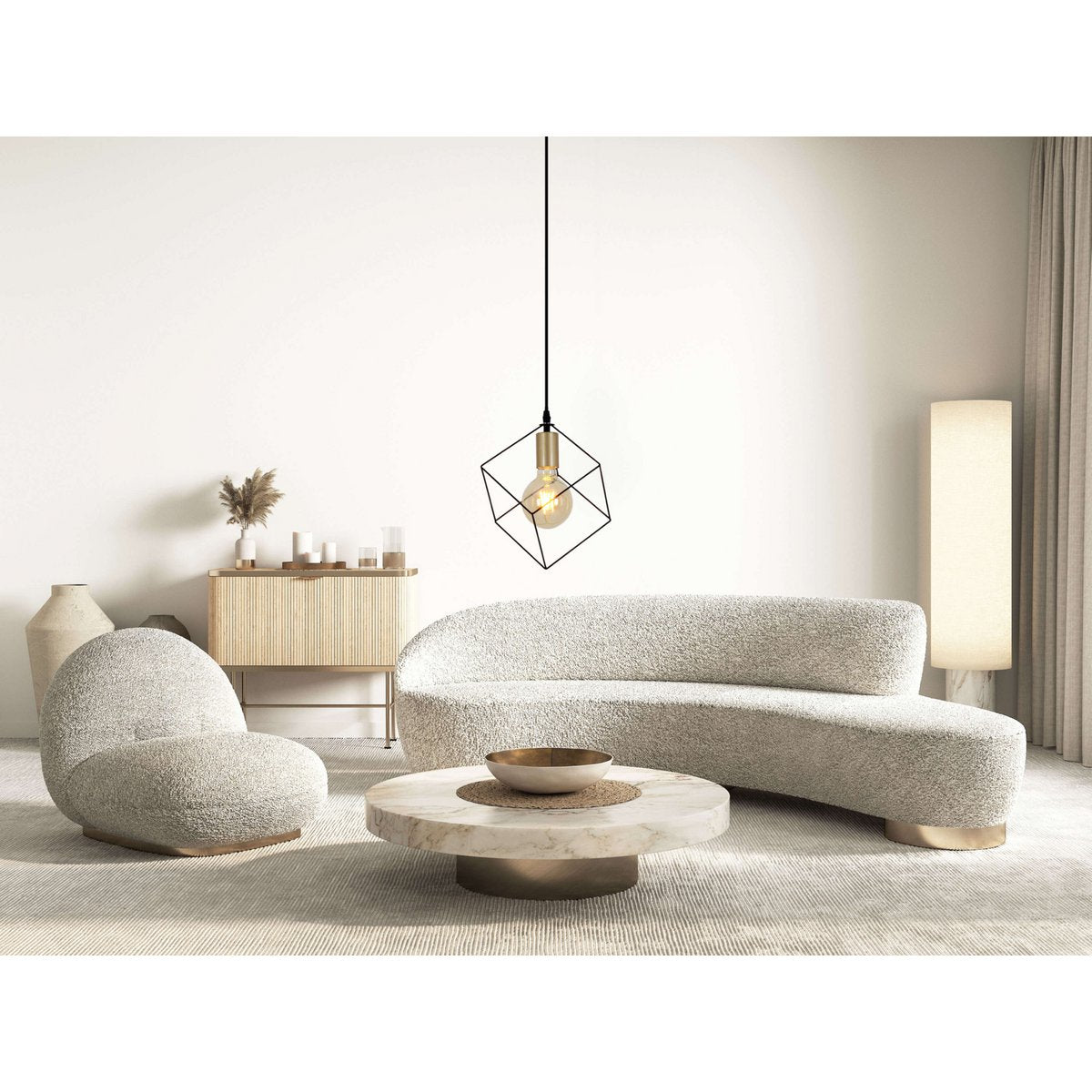 Pendelleuchte "CANTO", Hängelampe in Metall schwarz und Gold, E27-Fassung, für Esszimmer, Wohnzimmer, Diele oder Büro, 26 x 26 cm