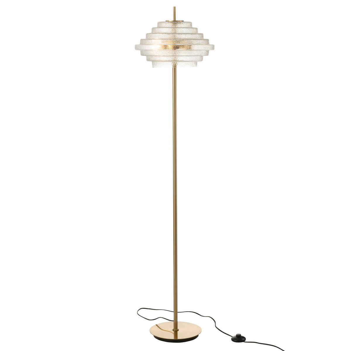 J-Line Fußlampe LED Gold Metall/Glas durchscheinend