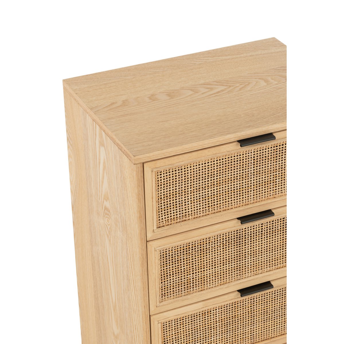 J-Line kast 5 laden MDF/metaal naturel/zwart