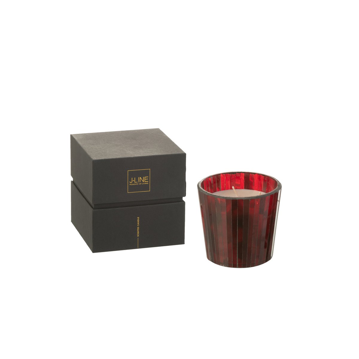 J-Line Duftkerze Noa – Ruby Red – Glas – Rot – klein – 35U
