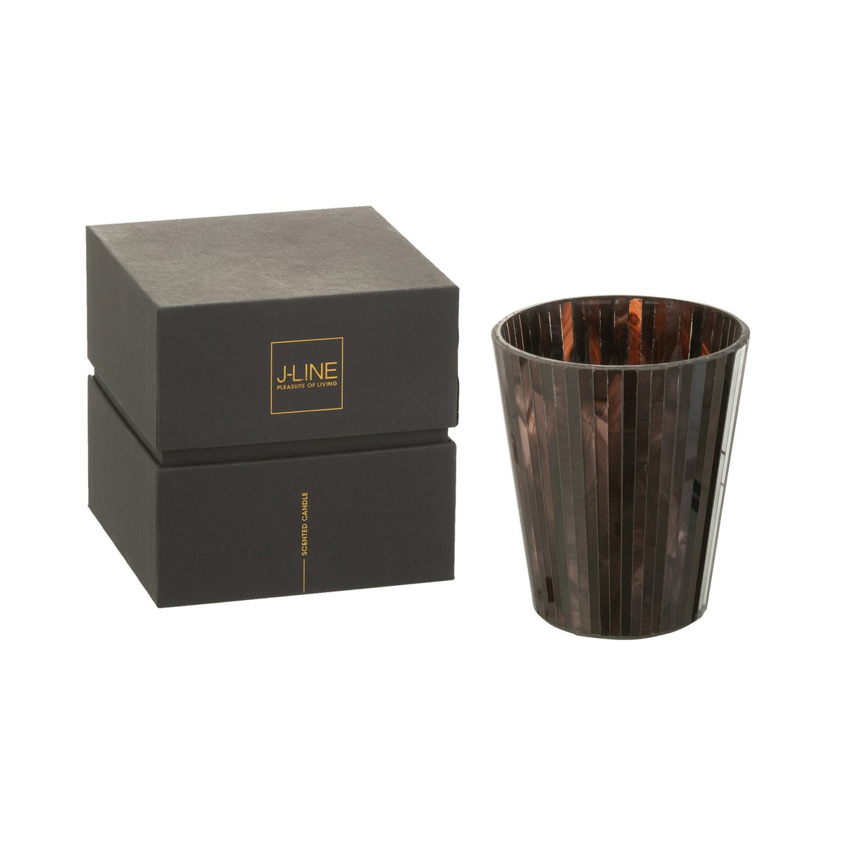 J-Line Duftkerze Noa – Woody Aurora – Glas – Braun – groß – 60U