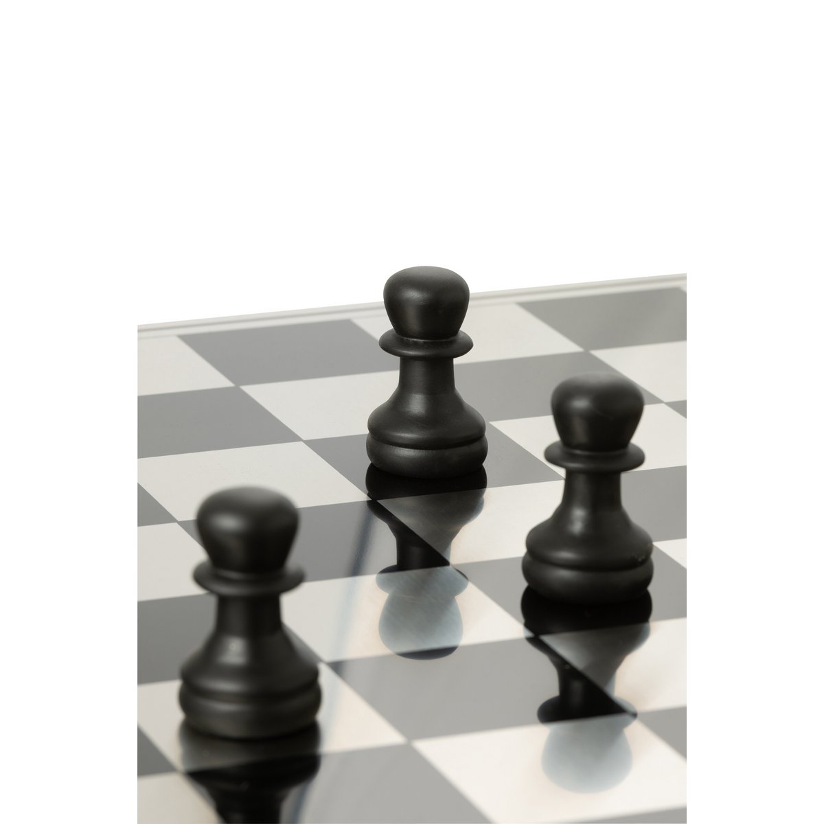 Schachset Polyresin Gold Schwarz Deko Luxus Schachbrett 61cm