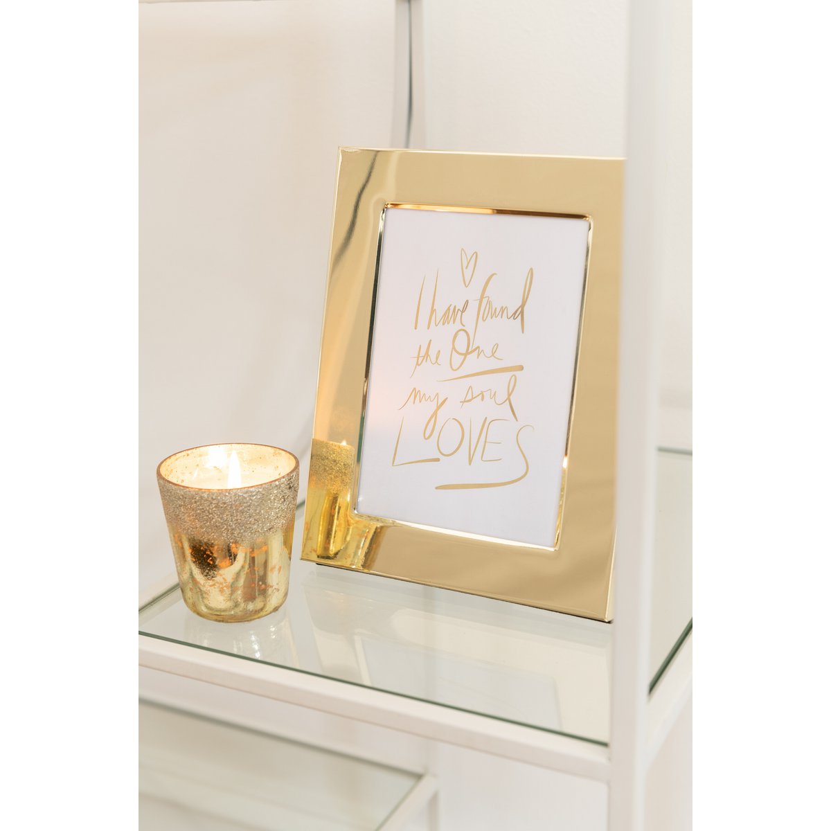 J -Line Duft Kerze M -Chic - Glas - Gold - klein - 48h