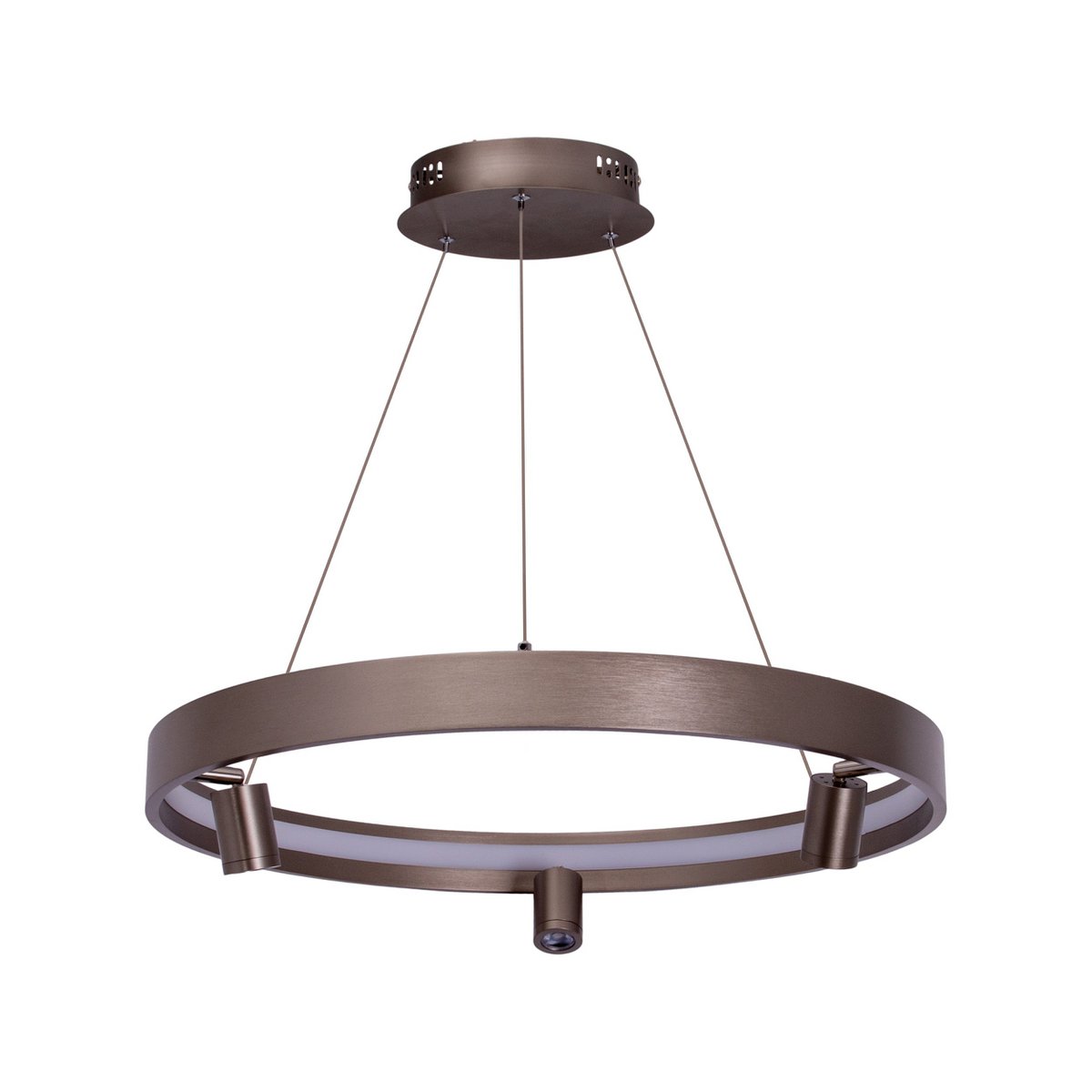 LED Pendelleuchte ""TRISTAN", moderne Pendellampe aus Metall und Kunststoff in Stahl-blank, die LEDs sind fest verbaut. Mit ca. 58 cm Ødie ideale Beleuchtung für Wohnzimmer, Esszimmer oder Küche.