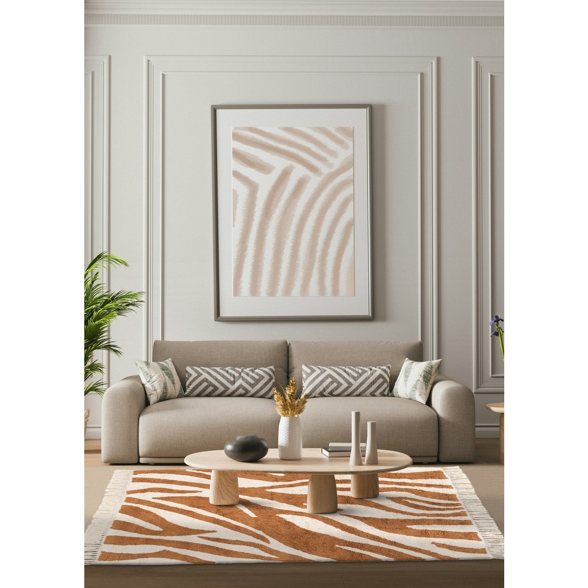 Zebra bedruckte Baumwollteppich -Safari -Kitz