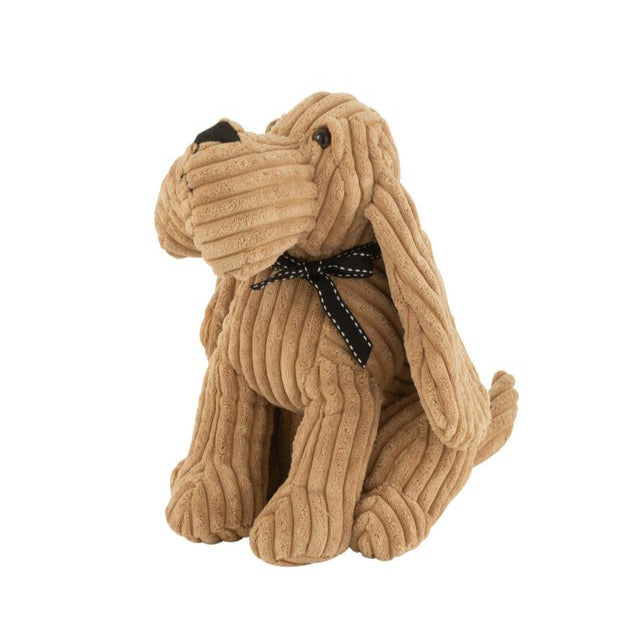 Cord Hündchen Caramel Streifen Türstopper Textil