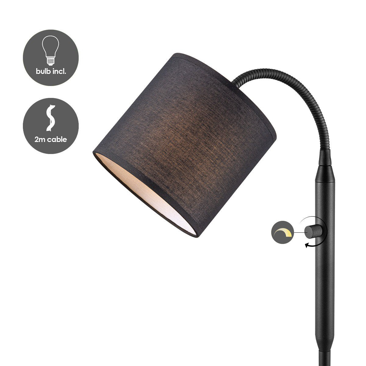 Stehlampe – Stehleselampe – dimmbar