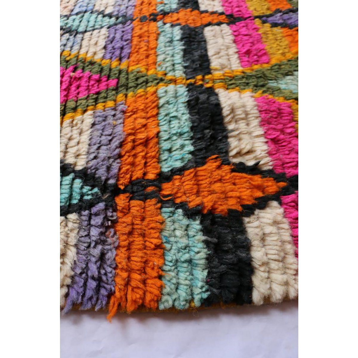 Marokkaner Berberkorridor Teppich reines Woll 73 x 390 cm