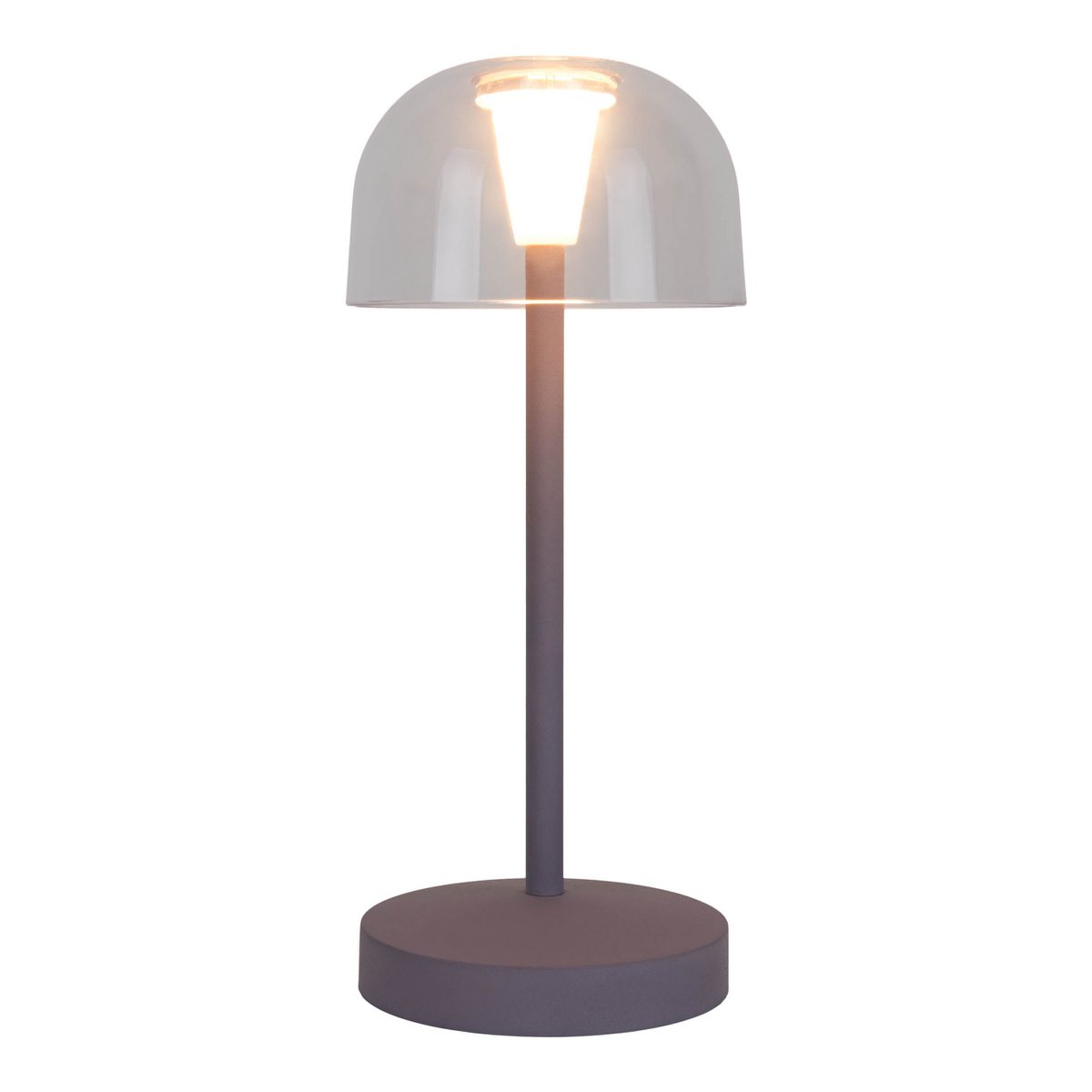 2-er Set LED-Akku-Tischleuchte "Gomba" für Außen und Innen, aus Metall und Kunststoff in Brombeere , 18,5 cm hoch