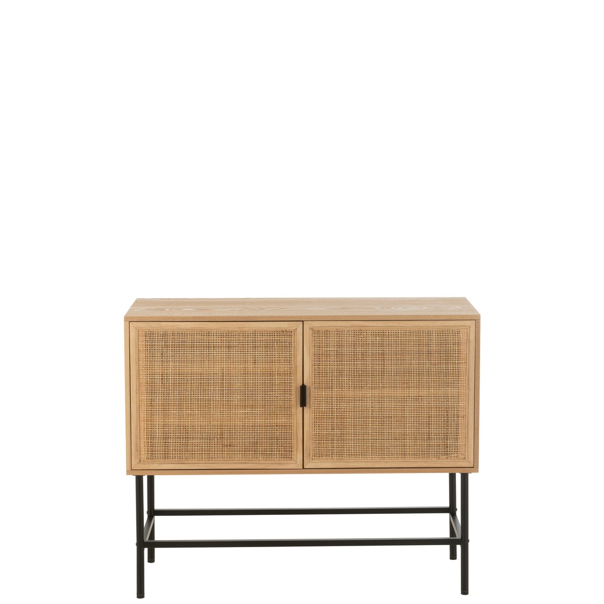 J-Line Cabinet Square MDF/Metall Naturel/Schwarz klein