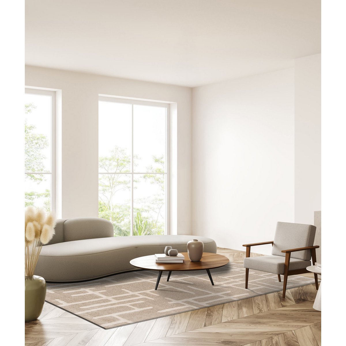 Tufted Tuffed Teppich -Ton auf Ton in Polyester Esquiz