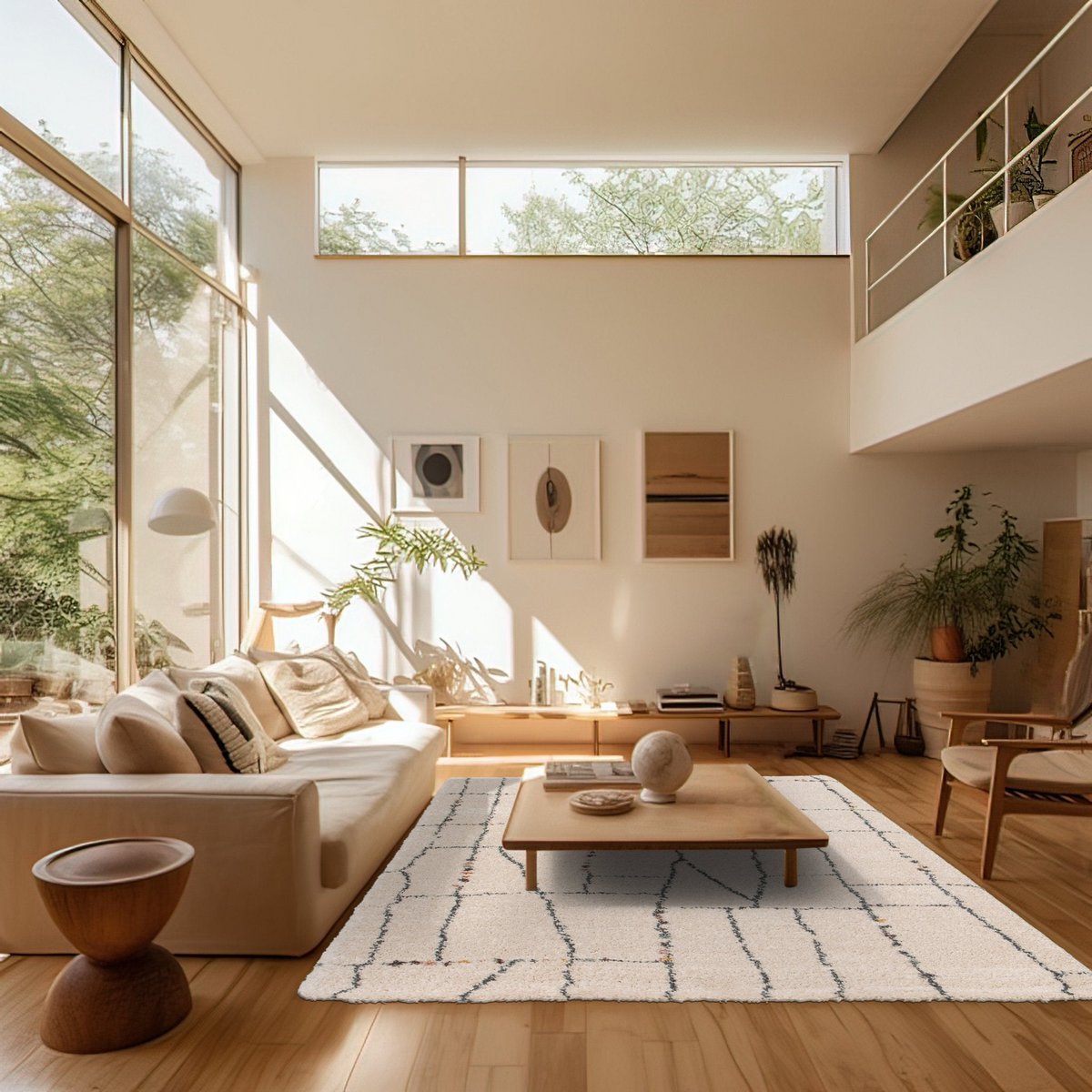 Lange Haarteppiche moderne moderne und voluminöse Teleia modernes Design