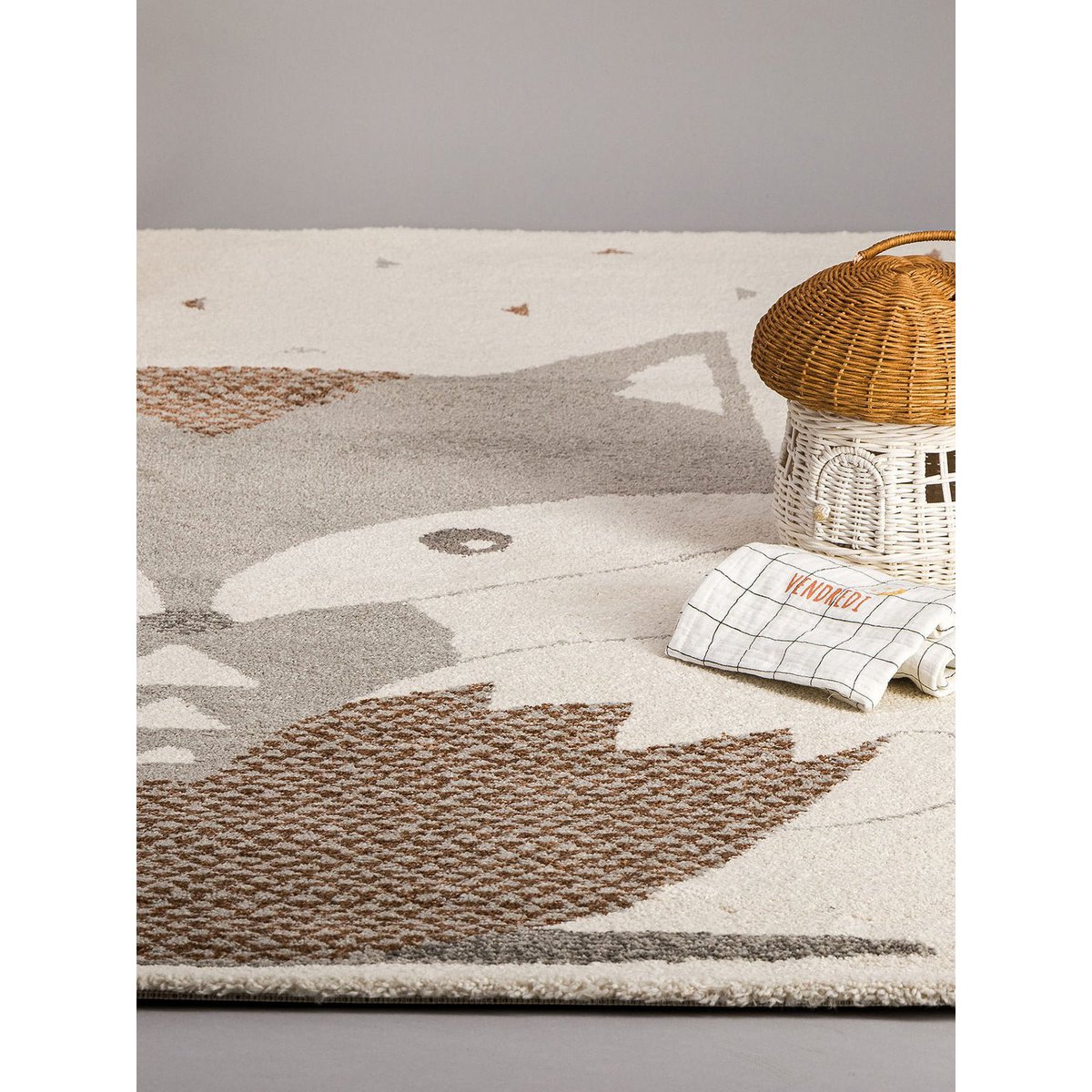Weicher Kinderteppich im FOX-Design