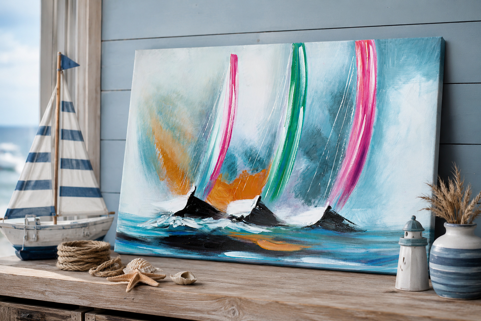 Leinwandbild Segeltörn Maritimo modern maritim 90 x 60 cm