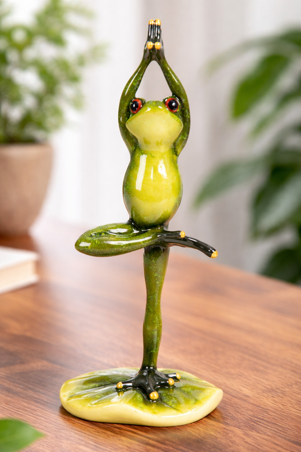 Froschfigur Zenoro Yoga Deko grün 24 cm