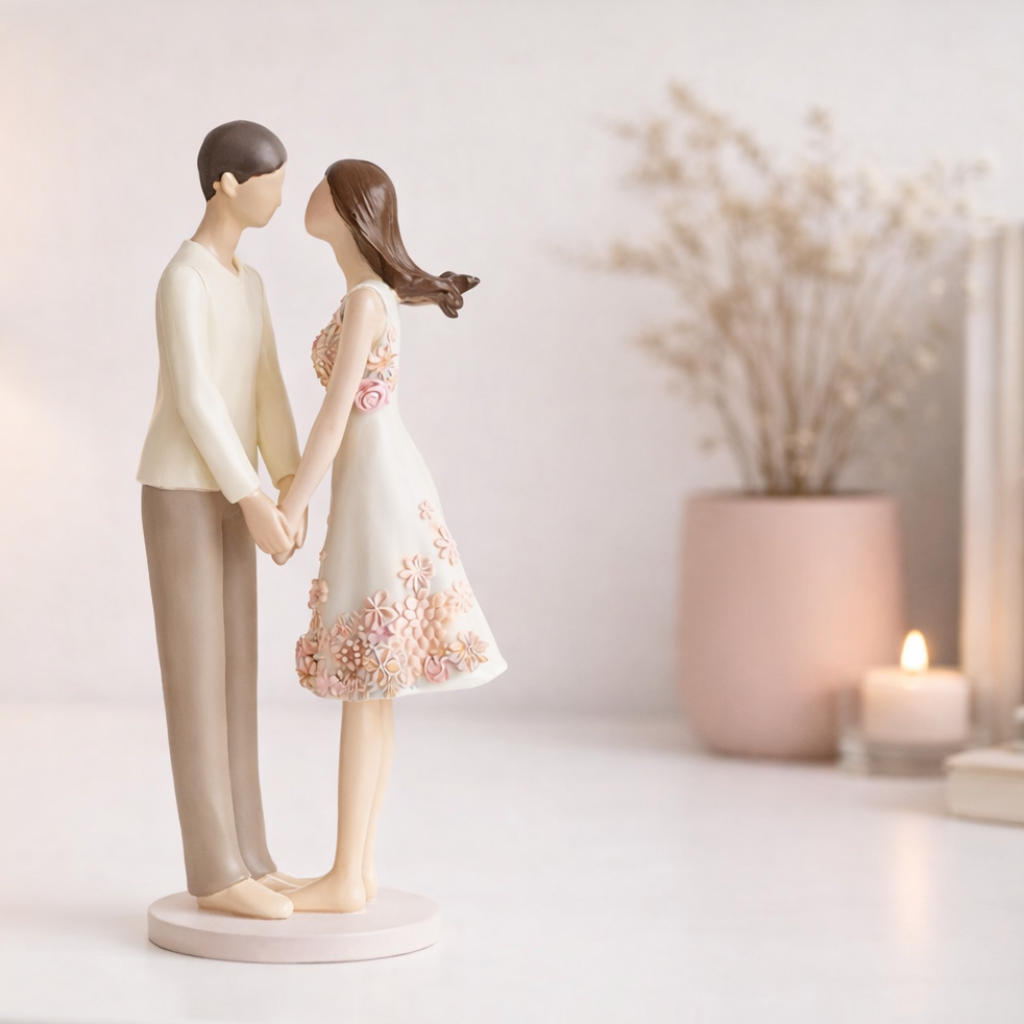 Dekofigur Liebespaar Floralia romantische Paarfigur mit Blumenmotiv