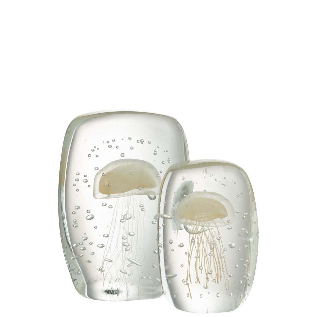 Briefbeschwerer Calypso Glas Viereck Beige Transparent 15cm