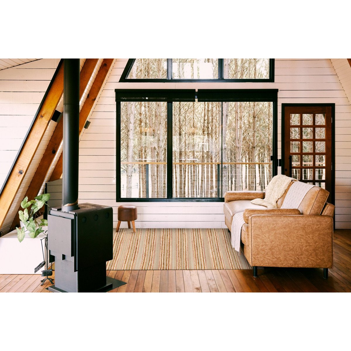 Handgefertigter Woll -Wollteppich und Jute Raj