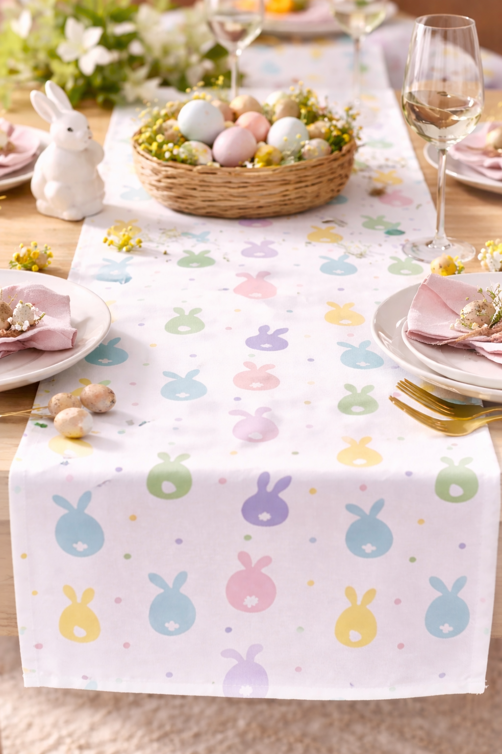 Tischläufer Eggard Oster Hase Tischdeko 140x40 cm