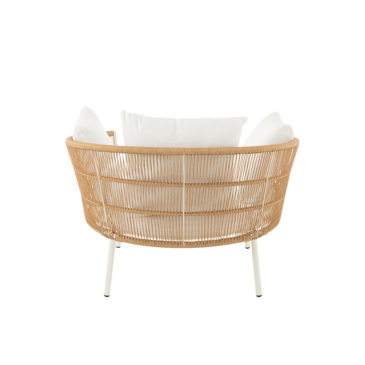 Lounge Sessel Joa Rattanoptik naturweiß für Garten Terrasse Balkon