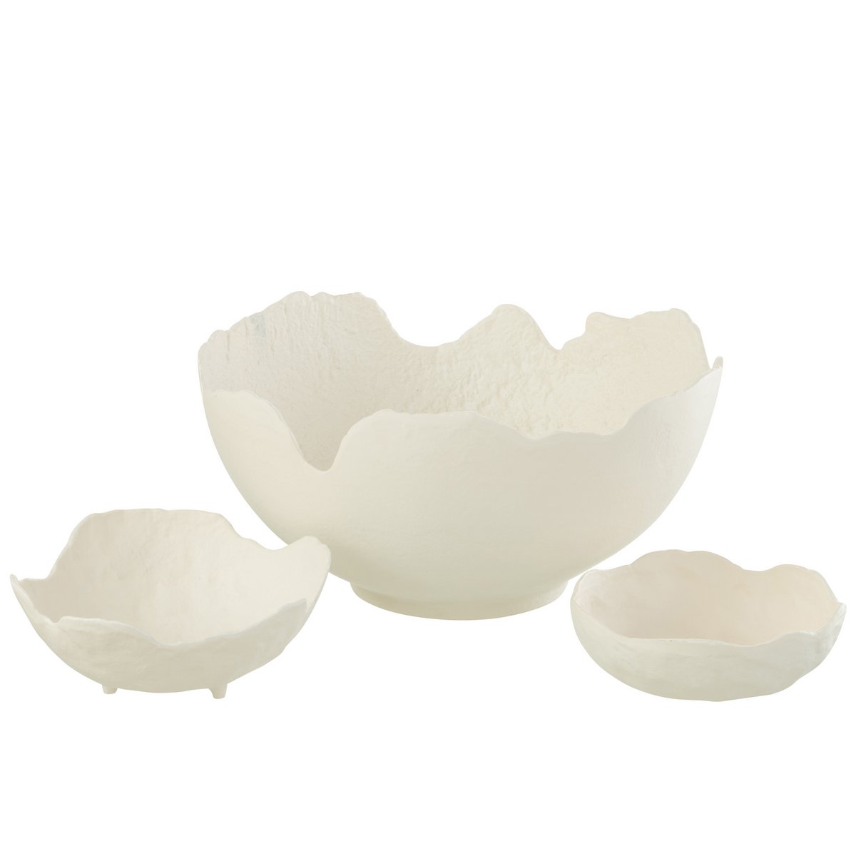 Dekoschale Weiß Aluminium Rund