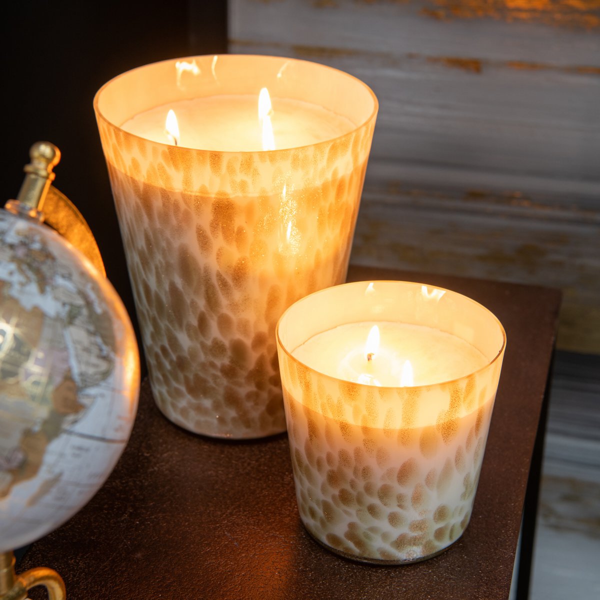 J -Line -Duftkanns NOA - Neonnacht - Glas - Weiß/Gold - groß - 95U