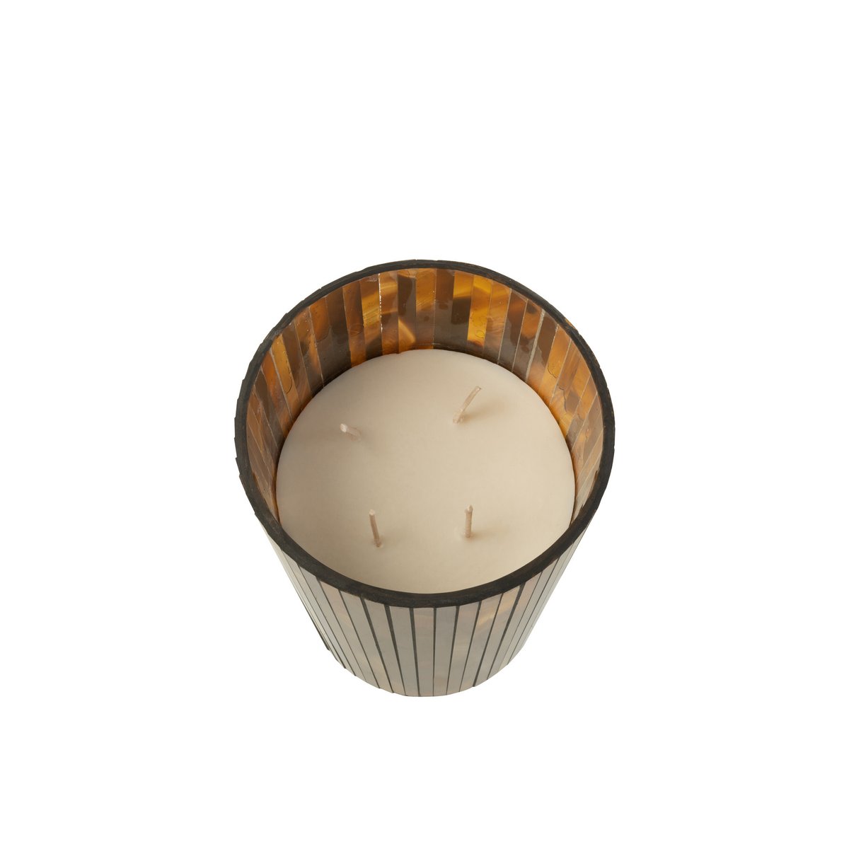 J-Line Duftkerze Noa – Zesty Sunburst – Glas – Ocker – groß – 60U