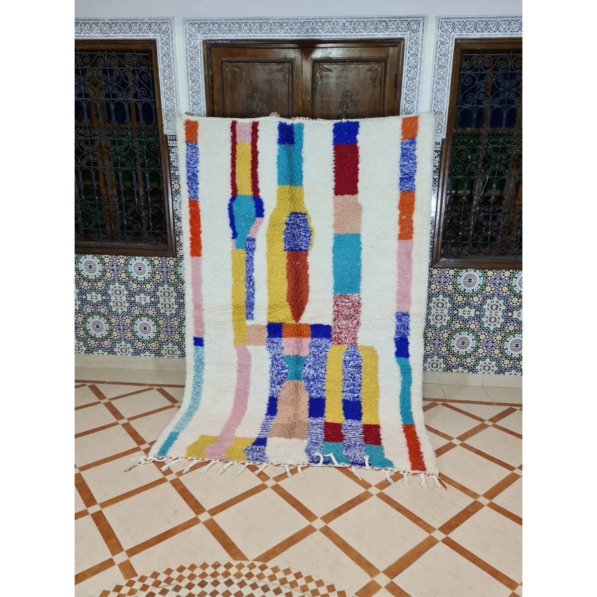 Authentischer Berberteppich aus reiner Wolle, 165 x 260 cm