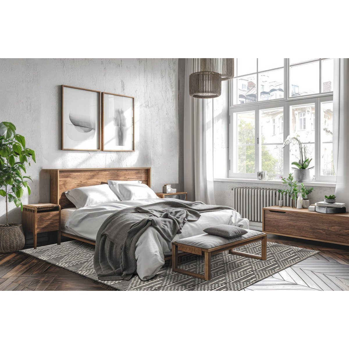 Wolle und Baumwollteppich handgefertigt Oslo