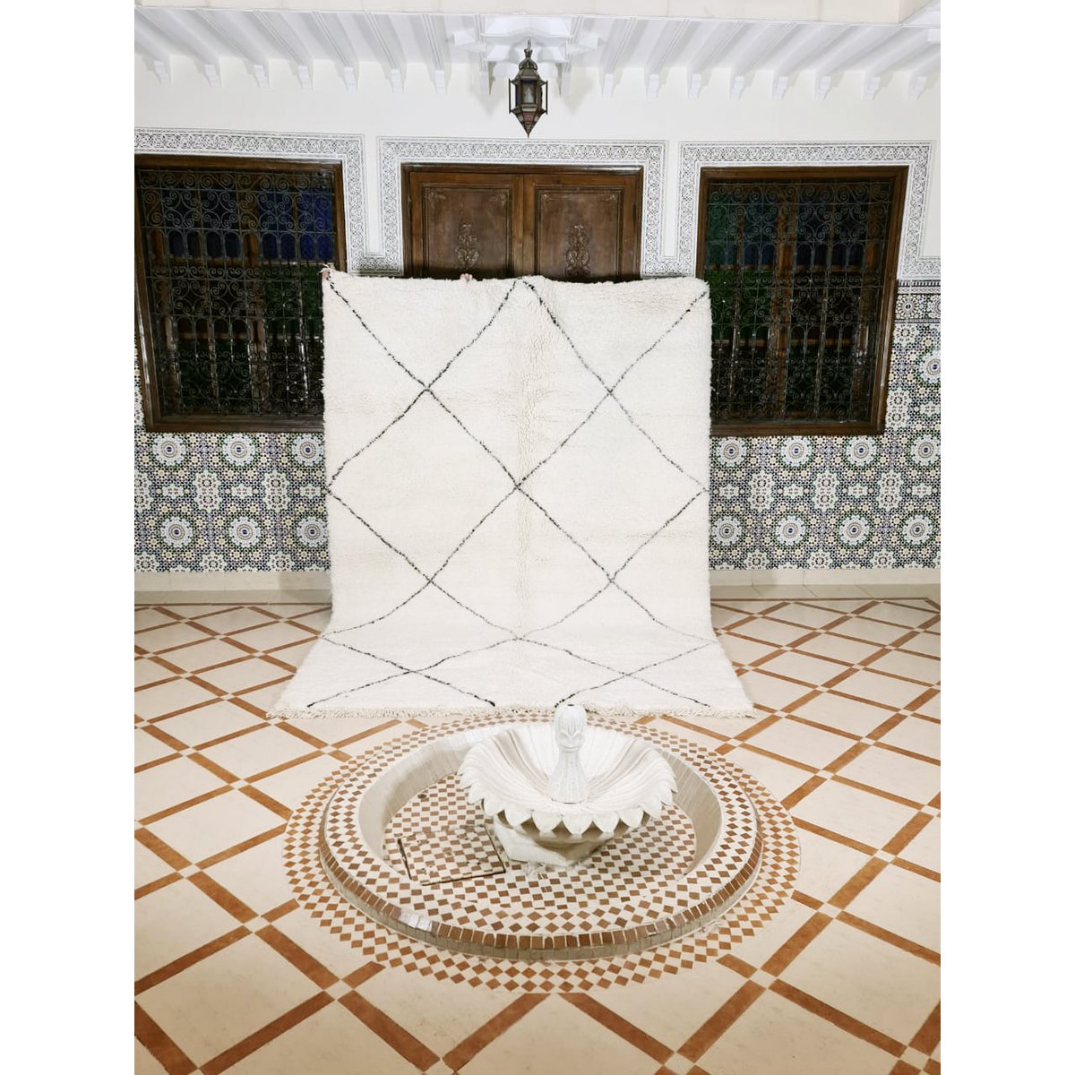 Berberteppich Beni Ouarain reine Wolle 210 x 300 cm