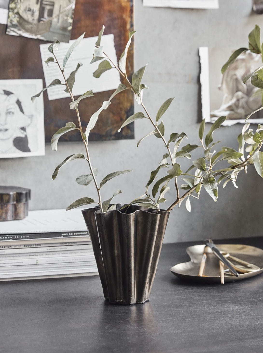 Eisenvase HDFlood S antikbraun