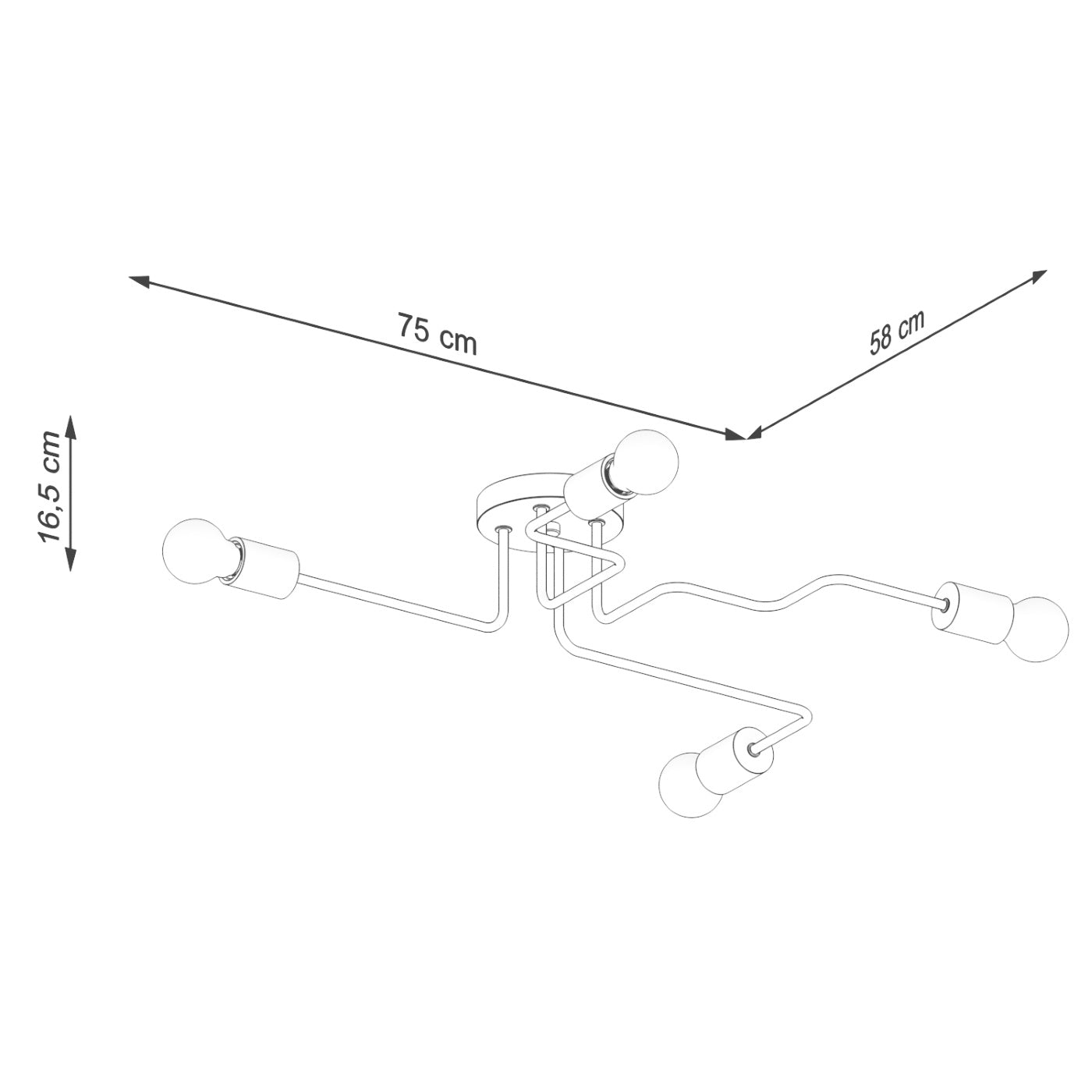 Kronleuchter Timbo 4 Weiß Naturholz Skandi Design