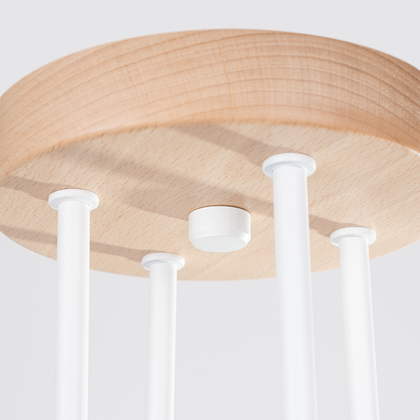 Kronleuchter Timbo 4 Weiß Naturholz Skandi Design