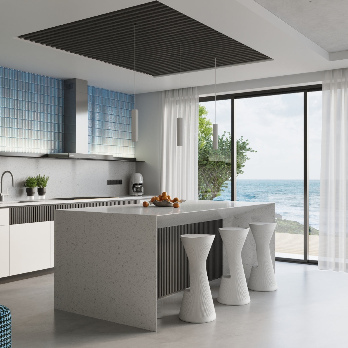 Pendelleuchte Karbon 1 Weiß Aluminium Zylinder Minimal