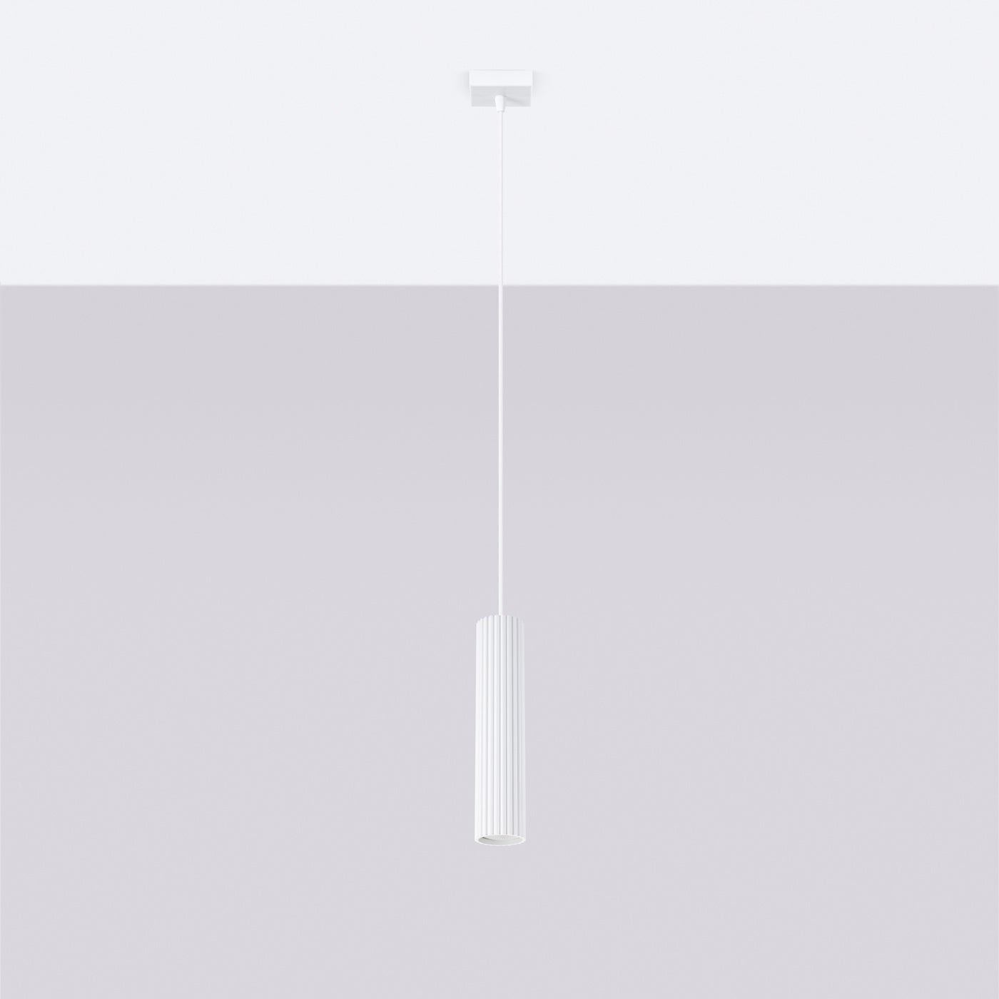 Pendelleuchte Karbon 1 Weiß Aluminium Zylinder Minimal