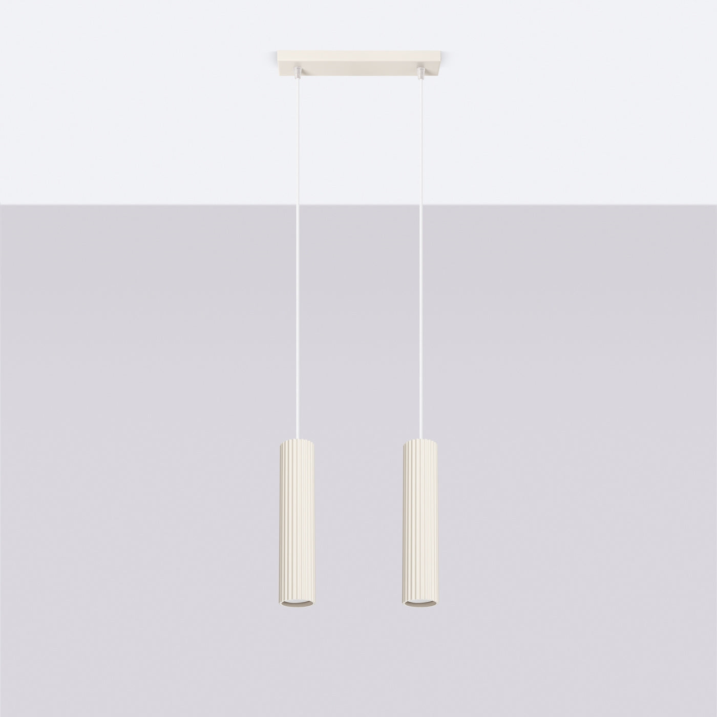 Pendelleuchte Karbon 2 Beige Aluminium Modern Minimal