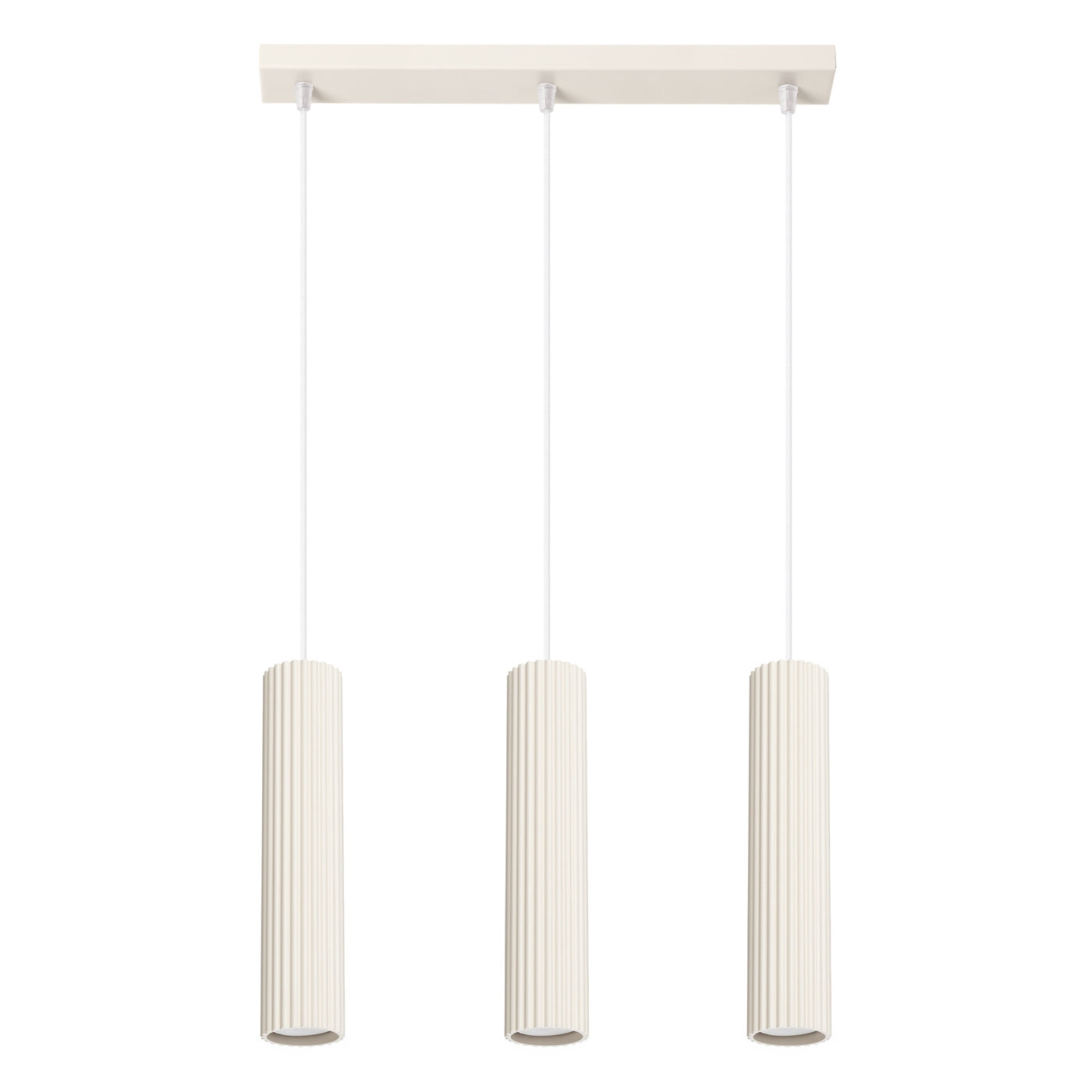 Pendelleuchte Karbon 3L Beige Aluminium Modern Linear