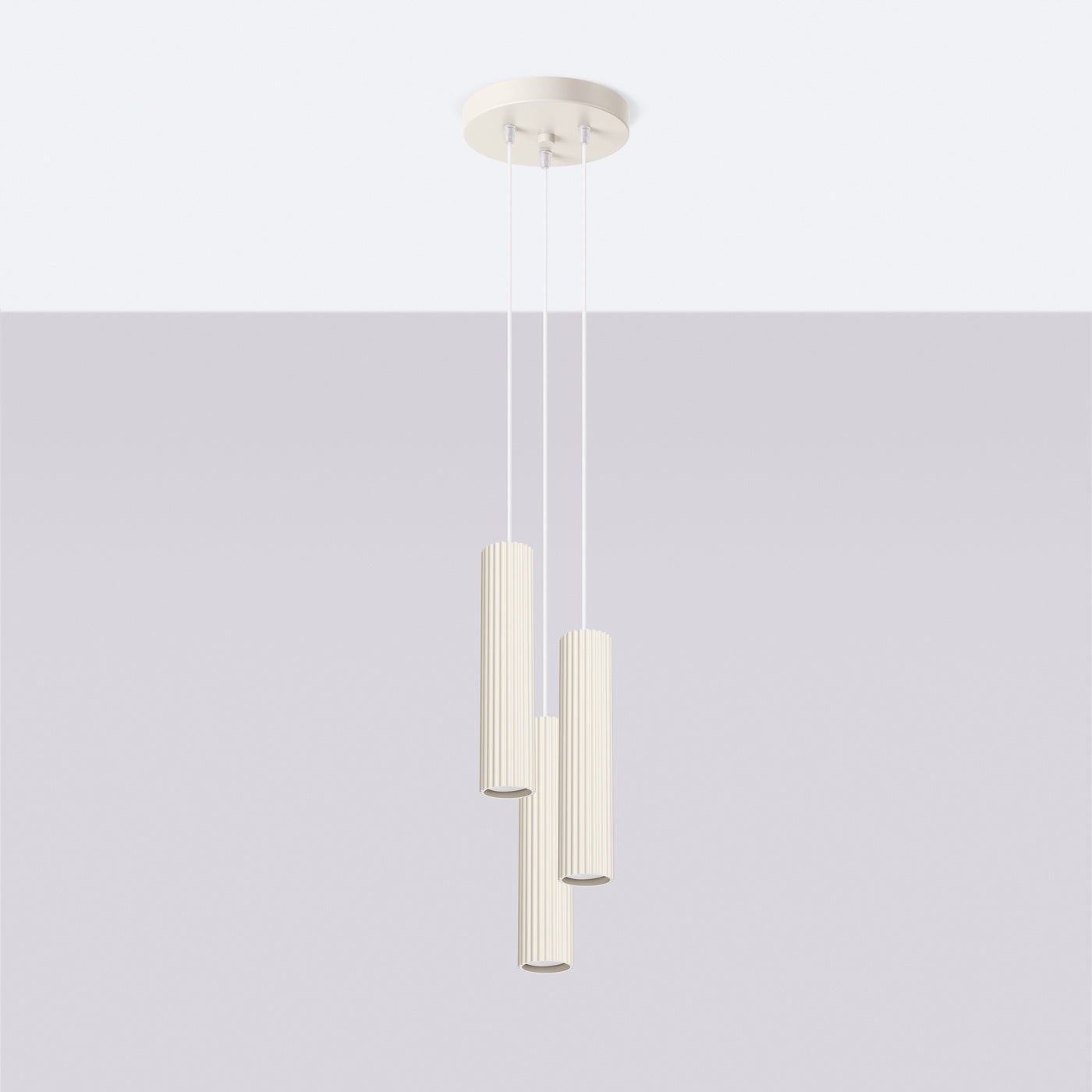 Pendelleuchte Karbon 3P Beige Aluminium Modern Minimal