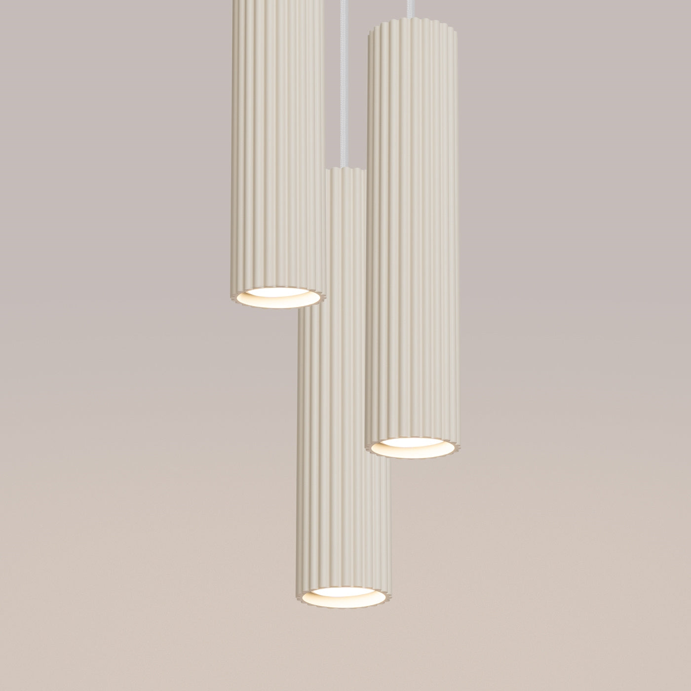 Pendelleuchte Karbon 3P Beige Aluminium Modern Minimal