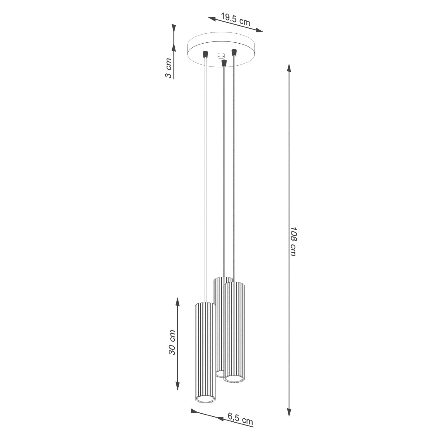 Hanglamp Karbon 3P okerrood aluminium design modern