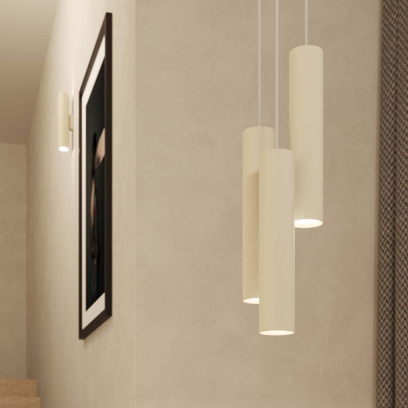 Pendelleuchte LAGOS 2 Beige – Stilvolle Hängelampe mit zwei Lichtquellen