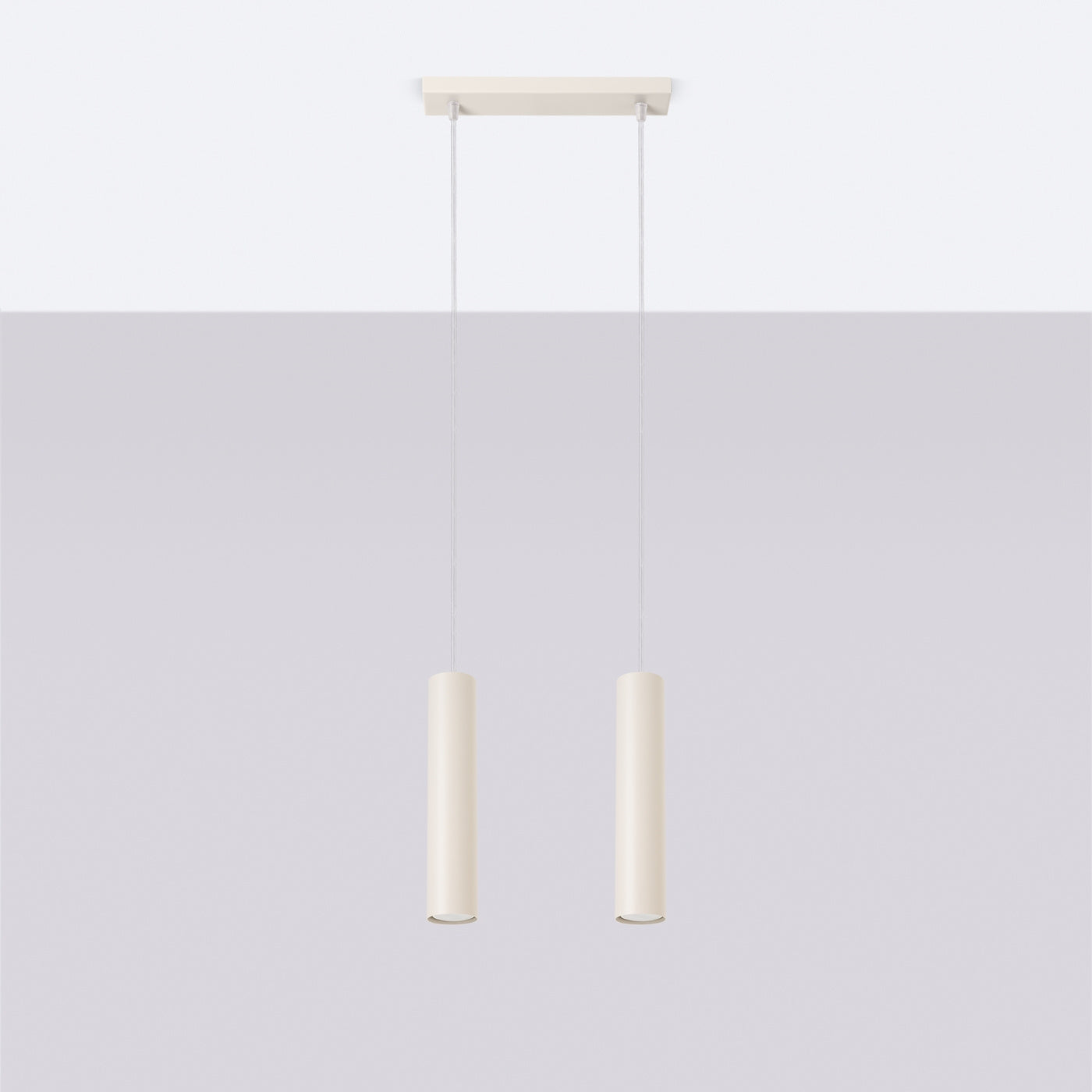 Pendelleuchte LAGOS 2 Beige – Stilvolle Hängelampe mit zwei Lichtquellen