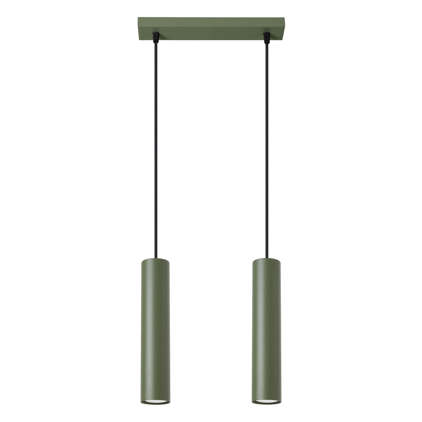 Hanglamp LAGOS 2 olijfgroen – Moderne hanglamp met twee lichtbronnen