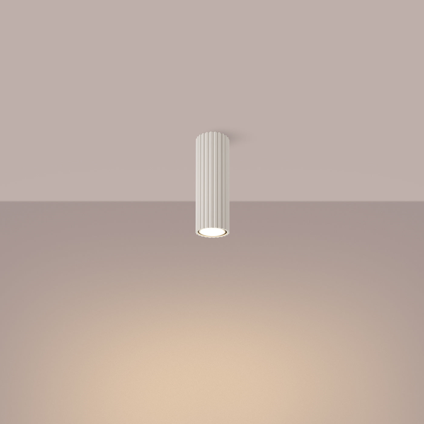 Plafond Deckenleuchte Karbon 20 Beige Aluminium Zylinder Design