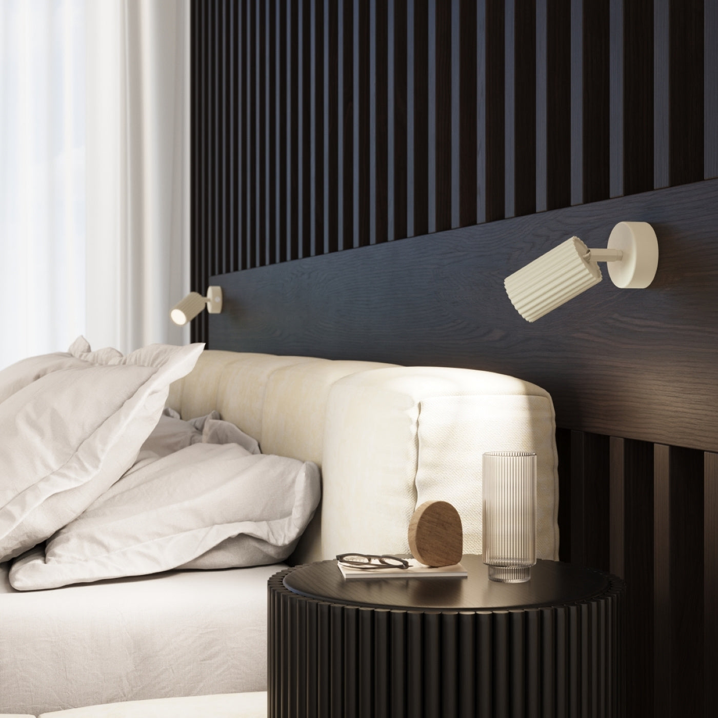 Deckenleuchte Karbon 30 Beige Aluminium Zylinder Modern Plafond